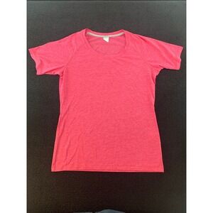 Sport Tek Ladies Coral Pink Heathered Athletic T Shirt Size Small Short Sleeve
